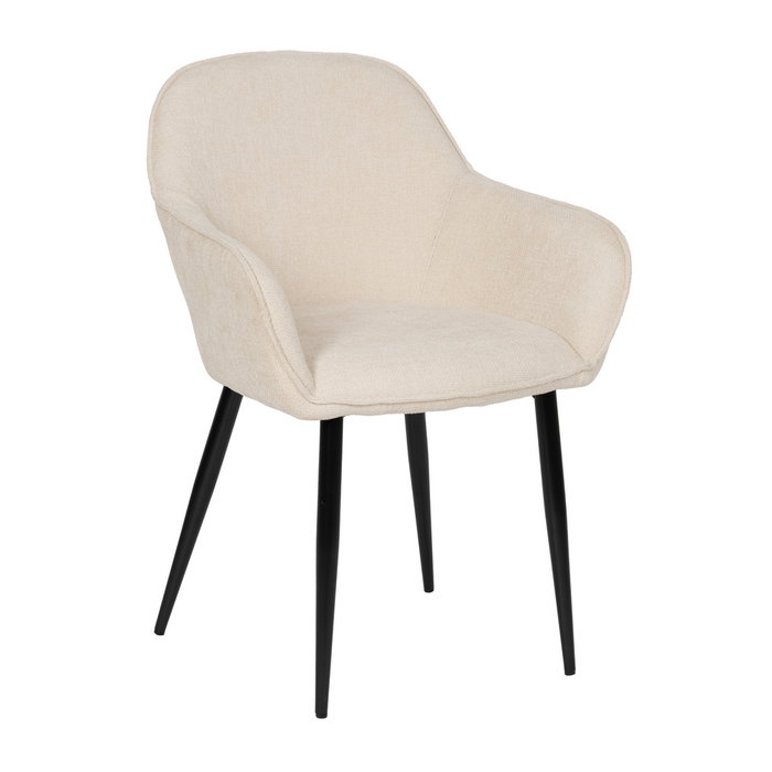 Silla Blanco Tejido-Metal Contract 61 X 59,50 X 83 cm (Set de 2)