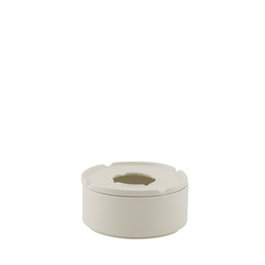 Summa Cenicero Agua Moderno de Vitro Porcelana 10 cm de Diámetro x 4 cm de Alto Color Marfil (Set de 6)