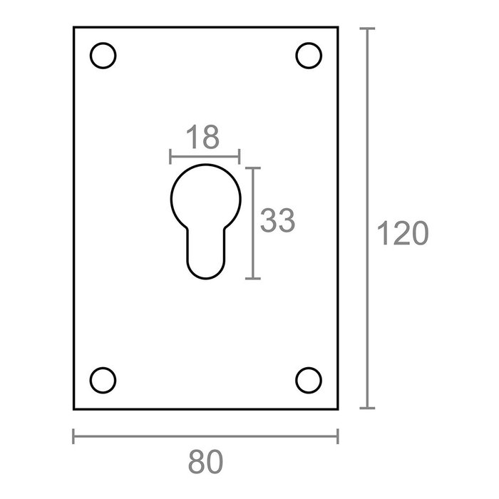 Micel Placa bocallave modelo Plp13 de latón con acabado latón satinado, 80 x 120 mm
