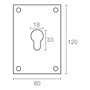 Micel Placa bocallave modelo Plp13 de latón con acabado latón satinado, 80 x 120 mm