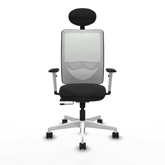 PIQUERAS Y CRESPO Silla de oficina Zulema con mecanismo Sincro/Traslack, Negro y Blanco