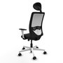 PIQUERAS Y CRESPO Silla de oficina Zulema con mecanismo Sincro/Traslack, Negro y Blanco