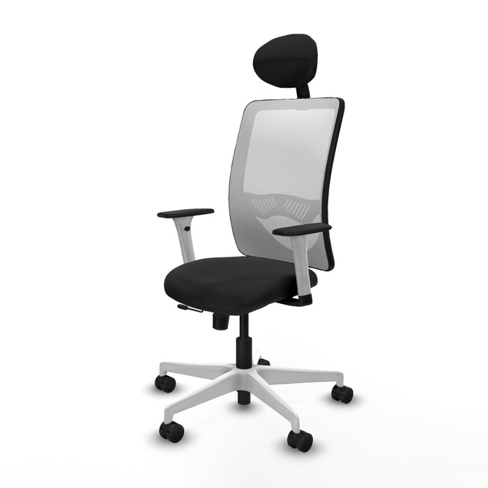PIQUERAS Y CRESPO Silla de oficina Zulema con mecanismo Sincro/Traslack, Negro y Blanco