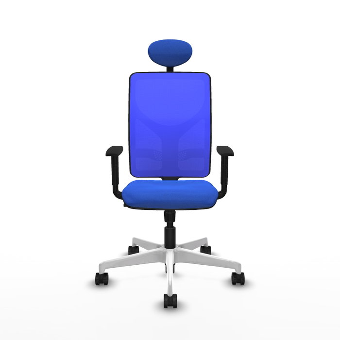 PIQUERAS Y CRESPO Silla de oficina Motilla con mecanismo Sincro y Cabecero Fijo, Azul