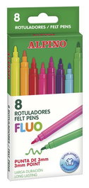Rotulador Fibra Alpino Standard Fluo Estuche De 8