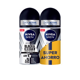 Nivea Men Black & White Invisible Original Roll-on Pack 2 x 50 ml