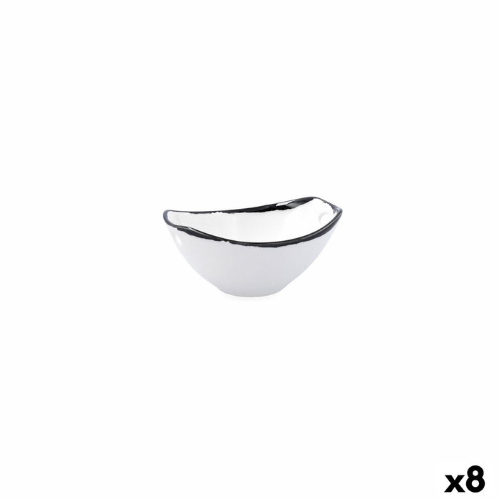 Ariane Bol Porcelana Vital Filo 11,6 cm (8 Unidades) Blanco y Negro
