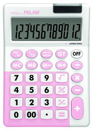 Calculadora Sobremesa Milan 12 Digitos Antibacteriana Rosa Blister De 1