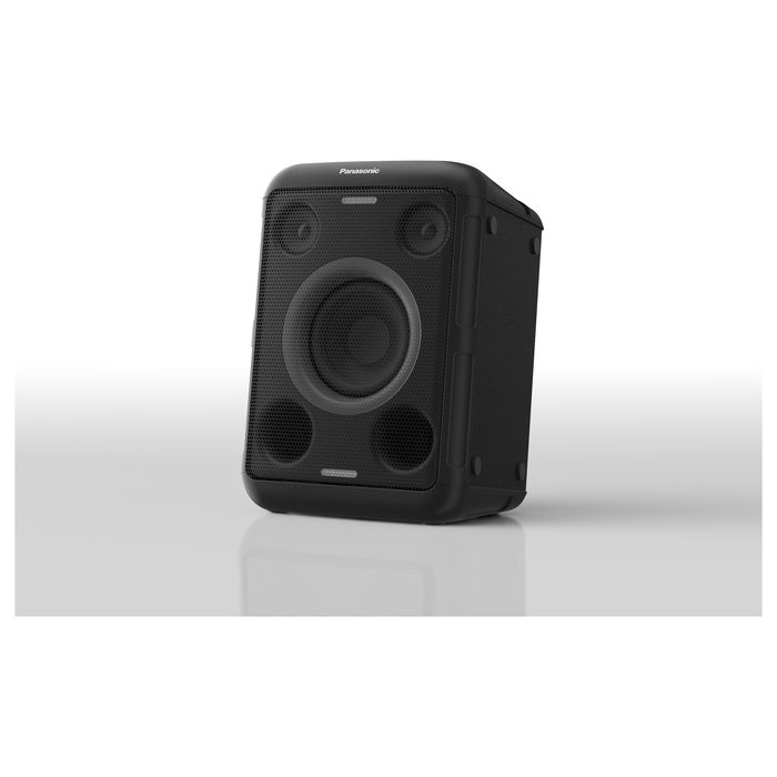 Panasonic SC-BMAX5E-K - Altavoz Bluetooth Inalámbrico Portátil, 2.1 Canales 75W RMS, Conectividad Bluetooth 5.0 y Auxiliar, con Batería, Radio FM, LED, Color Negro