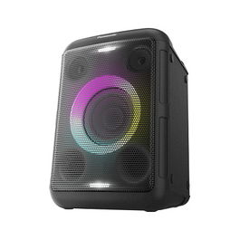 Panasonic SC-BMAX5E-K - Altavoz Bluetooth Inalámbrico Portátil, 2.1 Canales 75W RMS, Conectividad Bluetooth 5.0 y Auxiliar, con Batería, Radio FM, LED, Color Negro