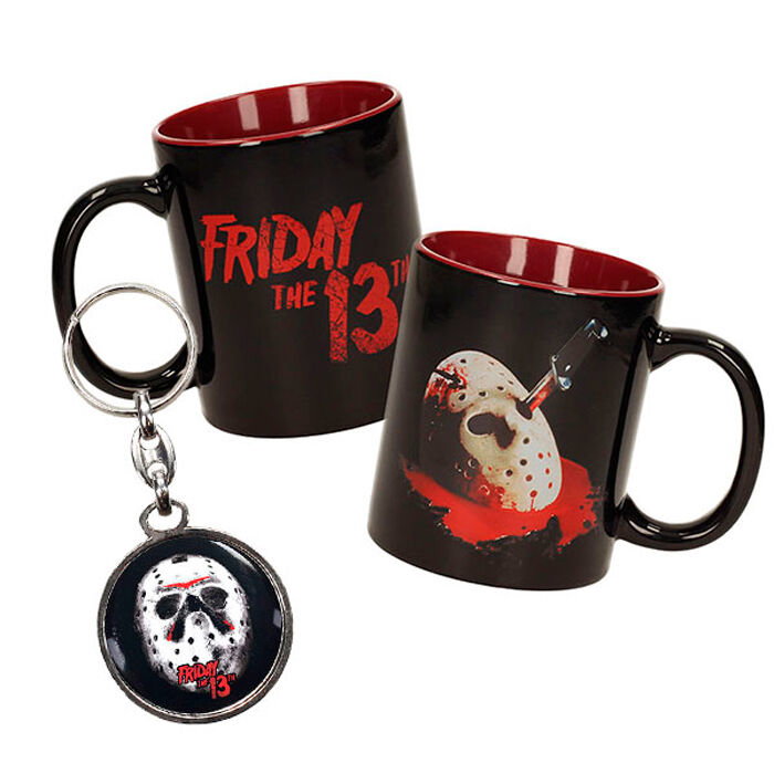 SD Toys Pack de Regalo Viernes 13: Taza de Cerámica, Póster y Llavero Metálico de Jason Voorhees