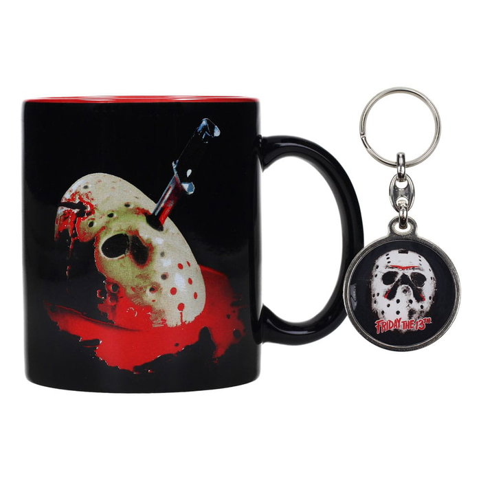 SD Toys Pack de Regalo Viernes 13: Taza de Cerámica, Póster y Llavero Metálico de Jason Voorhees