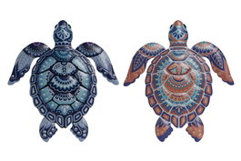 DKD Home Decor Decoración de Pared Metal Tortuga Surtido de 2