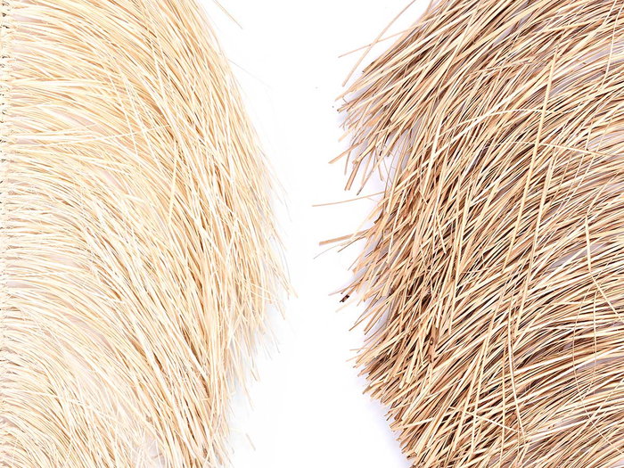 Giftdecor Colgante Hoja Palma Grande 2 Colores Surtidos Fibra Natural Rattan Metal 63x90x1 cm (Set de 12)