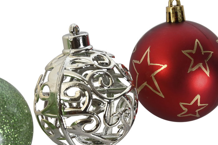 DKD Home Decor Bola Decoración Navidad Tradicional Multicolor Set de 30 Piezas 12 x 30 x 18 cm