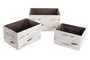 DKD Home Decor Set de 3 Cestos Pinceladas de Poliéster