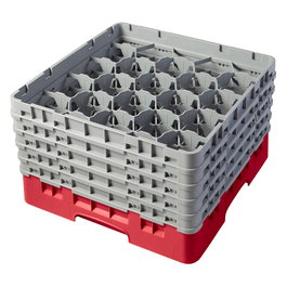 CAMBRO Cesta de lavado 20 comp. 5 alturas Rojo