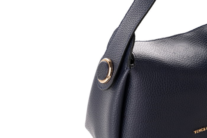 Vince Camuto Trieste - Bolso Azul Marino de Piel de Polivinilo, Elegante y Sofisticado, Ideal para Cualquier Ocasión, 29x11x16cm
