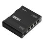 Teltonika TSW304 Switch Industrial 4 Puertos Gigabit con PoE Pasivo y Montaje en Rail DIN - 8 Gb/s, IP30, Aluminio Negro