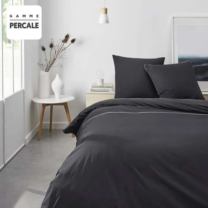 Today Ropa de cama 220 x 240 cm para 2 personas 100% encaje percal color Carbón
