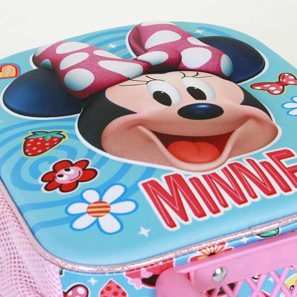 Karactermania Mochila 3D Minnie Mouse Happiness 26x13x34 cm con Ruedas, Azul, 3+ Años