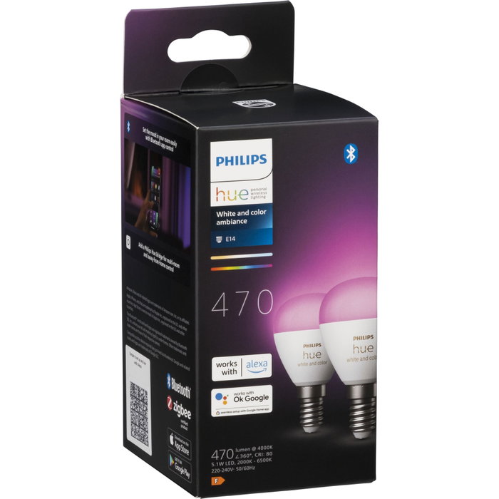 Philips Hue LED Luster E14 Pack de 2
