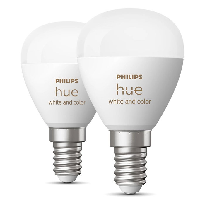 Philips White & Color Ambiance E14 Luster Tropf Doppelpack 470lm Bombilla Inteligente LED Blanca 2 Unidades Regulable