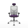 PIQUERAS Y CRESPO Silla de oficina Motilla con mecanismo Sincro, Morado y Blanco