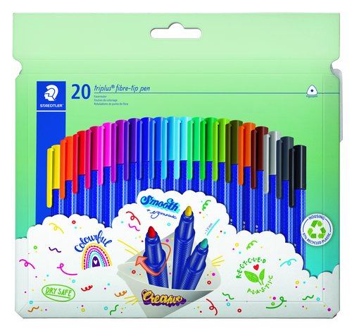 Staedtler Triplus Color 323 Rotuladores Triangulares con 20 Colores Surtidos en Estuche Staedtler Triplus Color 323 Rotuladores Triangulares con 20 Colores Surtidos en Estuche