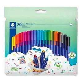 Staedtler Rotulador Triplus Color 323, Punta de Fibra Triangular, Estuche 20 Unidades