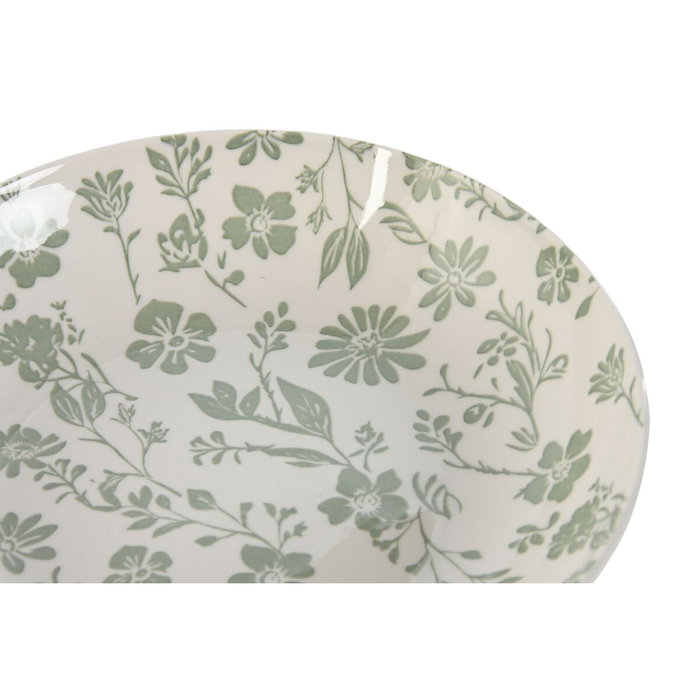 DKD Home Decor Set de Vajilla de Porcelana Floral Verde de 18 Piezas DKD Home Decor Set de Vajilla de Porcelana Floral Verde de 18 Piezas
