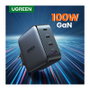 Ugreen 40747 Cargador de 100 W con 3 Puertos USB Tipo C Negro