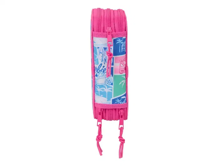 Safta Plumier Escolar con Triple Cremallera, 37 Piezas, Colección Barbie, 195x125x55 mm