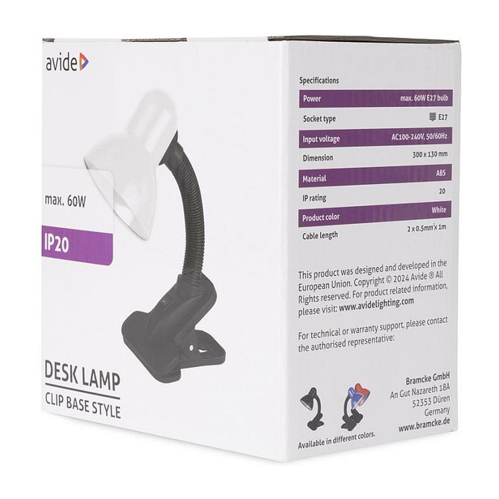 Avide Basic Tischleuchte Clipbar Max 60W Blanco Avide Basic Tischleuchte Clipbar Max 60W Blanco