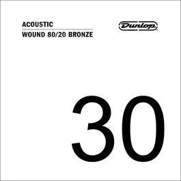 Dunlop Cuerda Acústica 80/20 Bronze .030 - Juego de Cuerdas para Guitarra DUNLOPST
