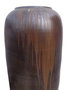 DKD Home Decor Ánfora de Cerámica Vidriada Marrón Oscuro