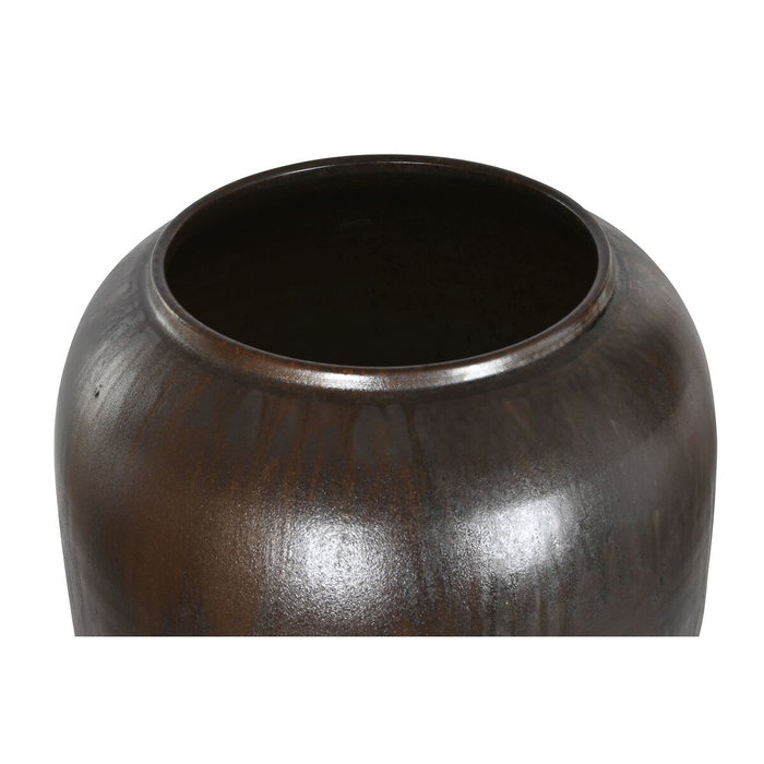 DKD Home Decor Ánfora de Cerámica Vidriada Marrón Oscuro DKD Home Decor Ánfora de Cerámica Vidriada Marrón Oscuro