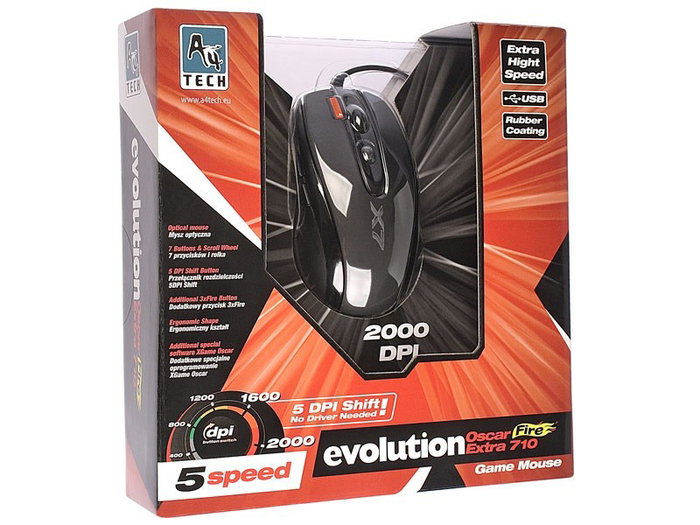 A4-Tech XGame Opto Oscar X710 Ratón Gaming Óptico Negro