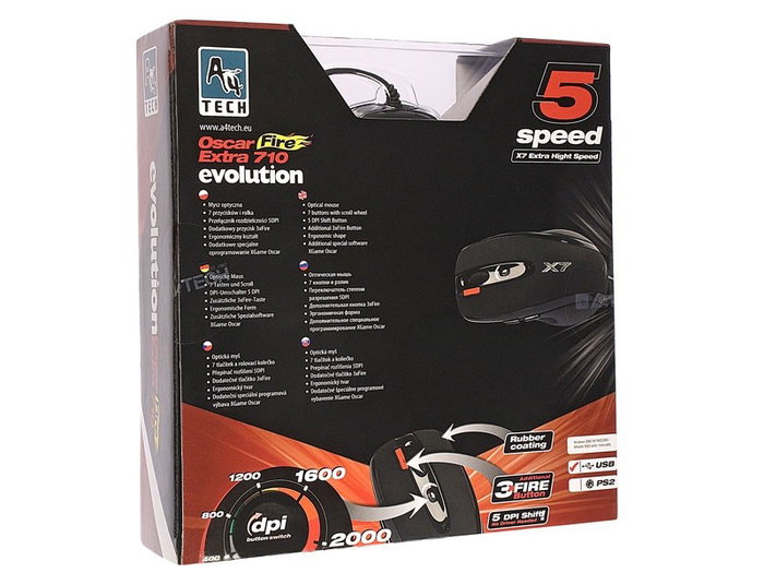 A4-Tech XGame Opto Oscar X710 Ratón Gaming Óptico Negro
