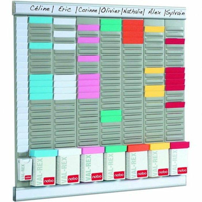 Nobo Kit de planificación con fichas T, índice 7 columnas y 24 ranuras