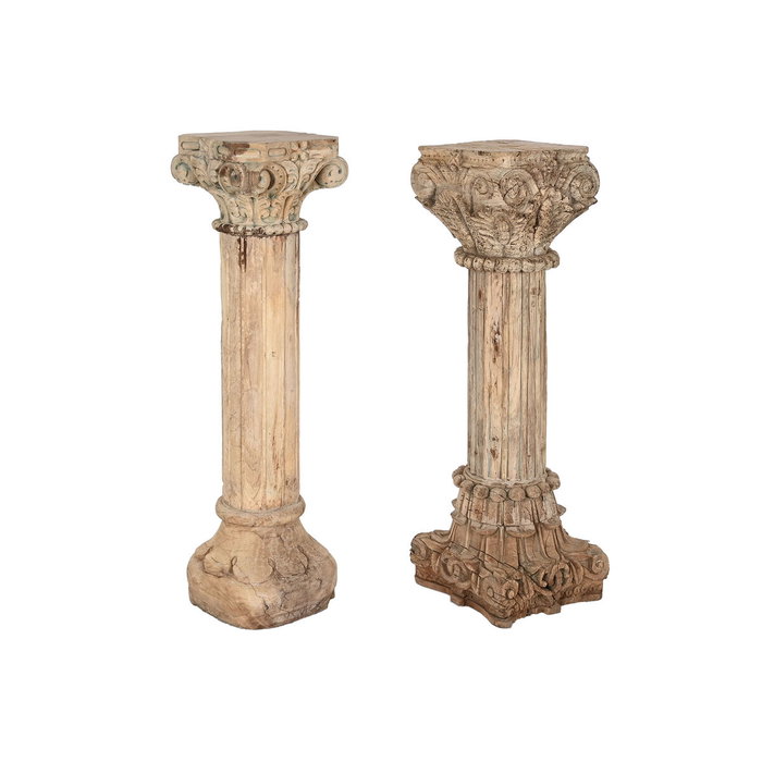 DKD Home Decor Columna de Madera Tallada 25x25x120 cm Natural DKD Home Decor Columna de Madera Tallada 25x25x120 cm Natural