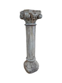 DKD Home Decor Columna Item Home Natural Madera Tallada 25 x 120 x 25 cm