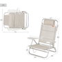 Aktive Silla de playa plegable y reclinable 8 posiciones beige con cojín y asas de mano