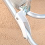Aktive Silla de playa plegable y reclinable 8 posiciones beige con cojín y asas de mano