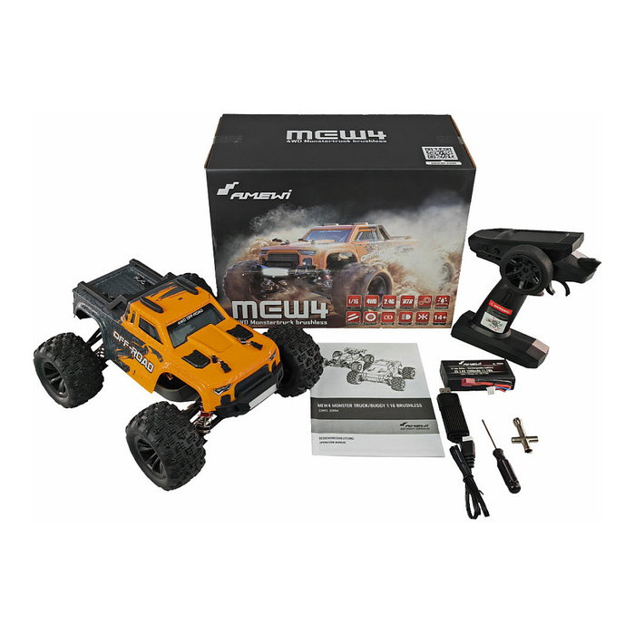 Amewi MEW4 Monster Truck Brushless 4WD 1:16 RTR, 40 km/h, 1500 mAh