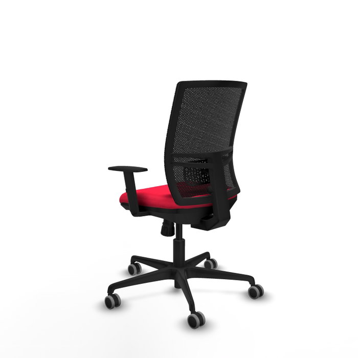 PIQUERAS Y CRESPO Silla de oficina Yunquera con mecanismo Sincro, Tela Roja y Malla Negra PIQUERAS Y CRESPO Silla de oficina Yunquera con mecanismo Sincro, Tela Roja y Malla Negra