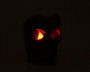 Calavera Decorativa para Halloween, Negra con Ojos Rojos Brillantes, Decoración Gótica de 7 cm para Fiesta y Atrezzo