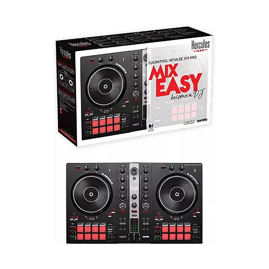 Hercules DJ Control Inpulse 300MK2 Controladora DJ con USB y Pads de Batería Hercules DJ Control Inpulse 300MK2 Controladora DJ con USB y Pads de Batería
