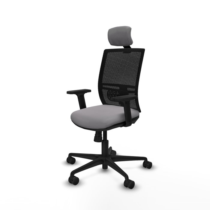 PIQUERAS Y CRESPO Silla de oficina Yunquera con mecanismo Sincro, Gris y Negro