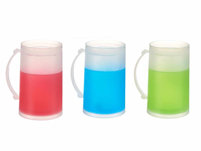 Leknes Jarra Enfriadora 473ml (473 ml) para Nevera y Lavavajillas de Plástico, 11x14.5x8 cm, Surtido de Colores (Azul, Rojo, Verde) (Set de 24)